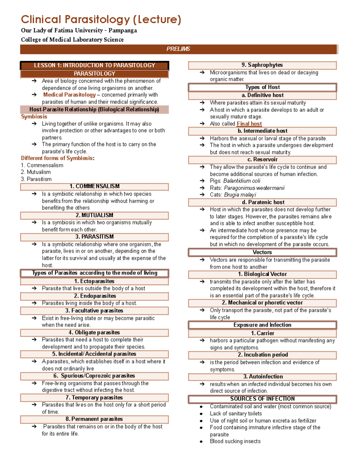 Parasitology- Prelims- Finals compressed - Clinical Parasitology ...