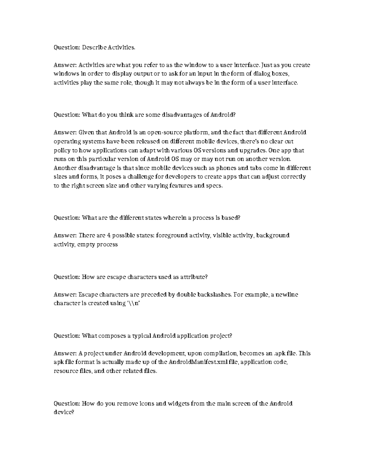 Android Development: Activity States and Application Structure Insights ...