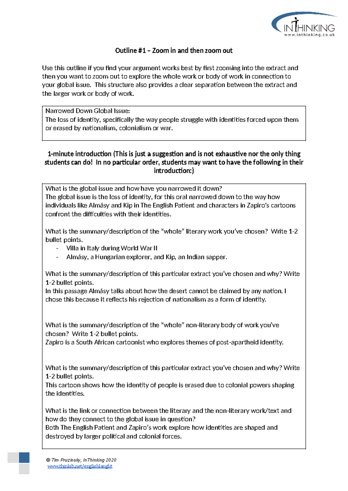 Outline IB Oral – Global Issue of Identity in The English Patient ...