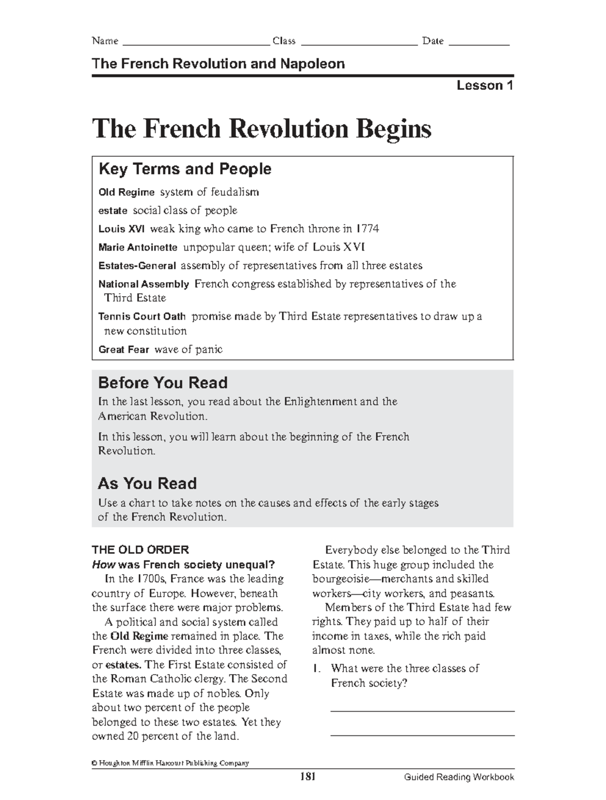 HIST 101: The French Revolution Begins - Key Terms & Concepts - Studocu