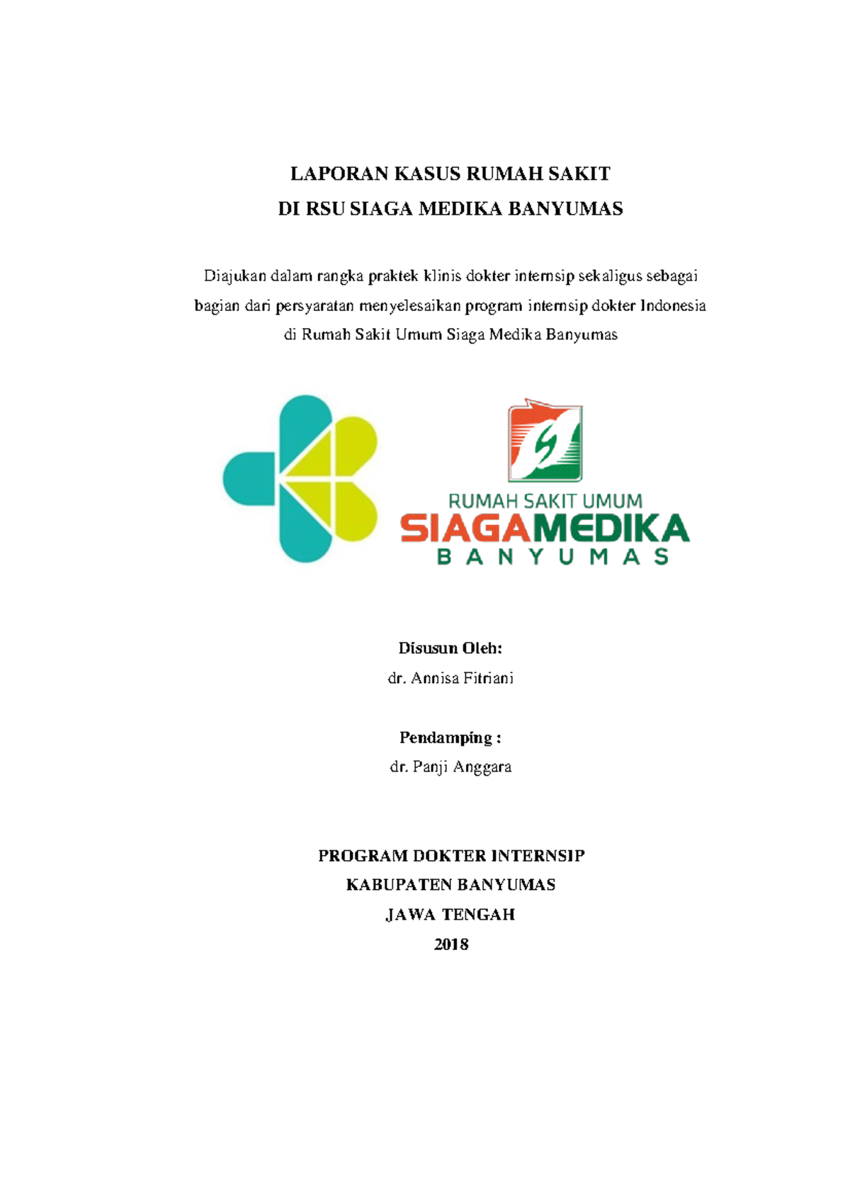 Laporan Kasus Internsip RSU Siaga Medika: Tetanus dan Sirosis Hepatis - Document Preview