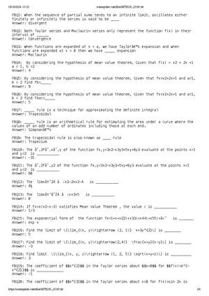 MTH382 - Comprehensive Course Guide for Mathematical Methods IV - Studocu
