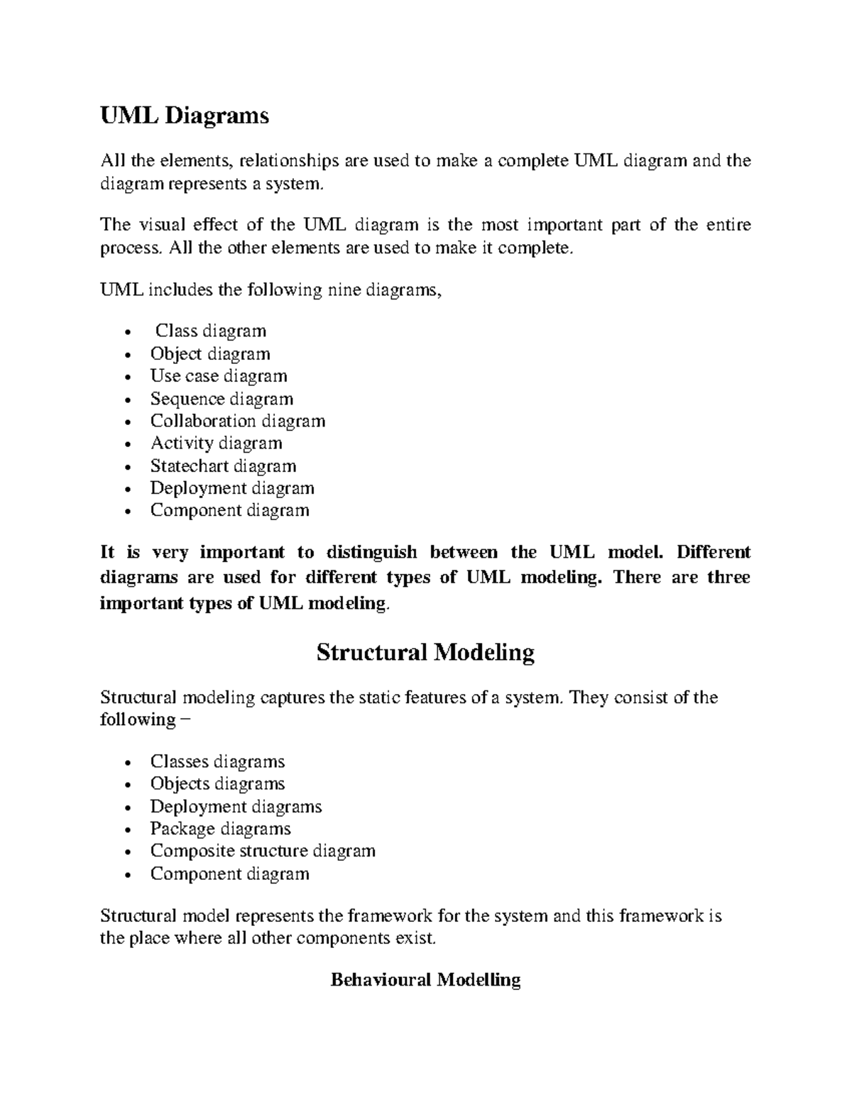 OOSD Notes: UML Diagrams and Their Purpose in Unit 4 - Studocu