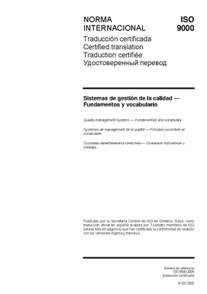 Apoyo para la Norma ISO 9001:2015 - Unidad 5 - Gestión de Calidad - Studocu