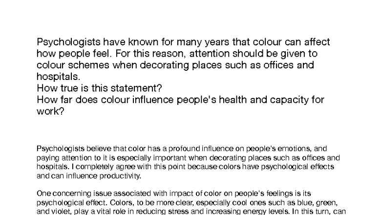 Task-2 (Colour) - The Psychological Impact of Color on Emotions and ...