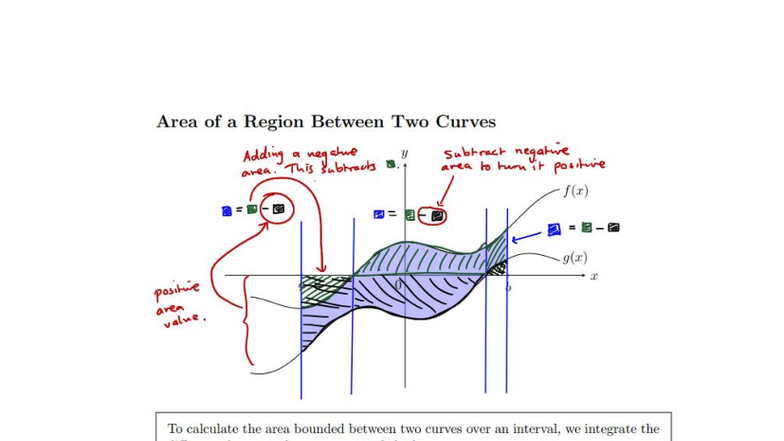 Area Between Two Curves: Solutions and Examples - Studocu
