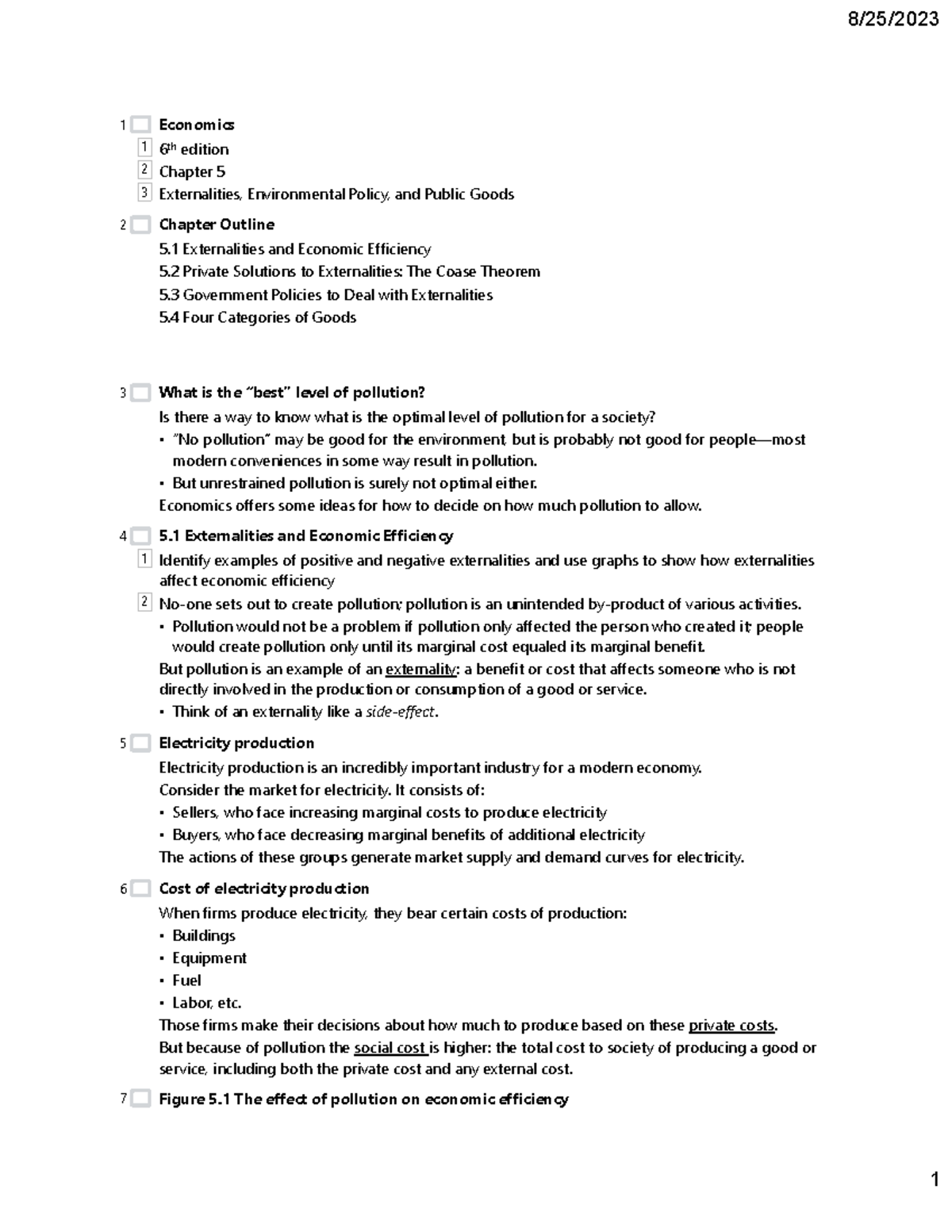 ECO 101: Chapter 5 - Externalities & Economic Efficiency Notes - Studocu