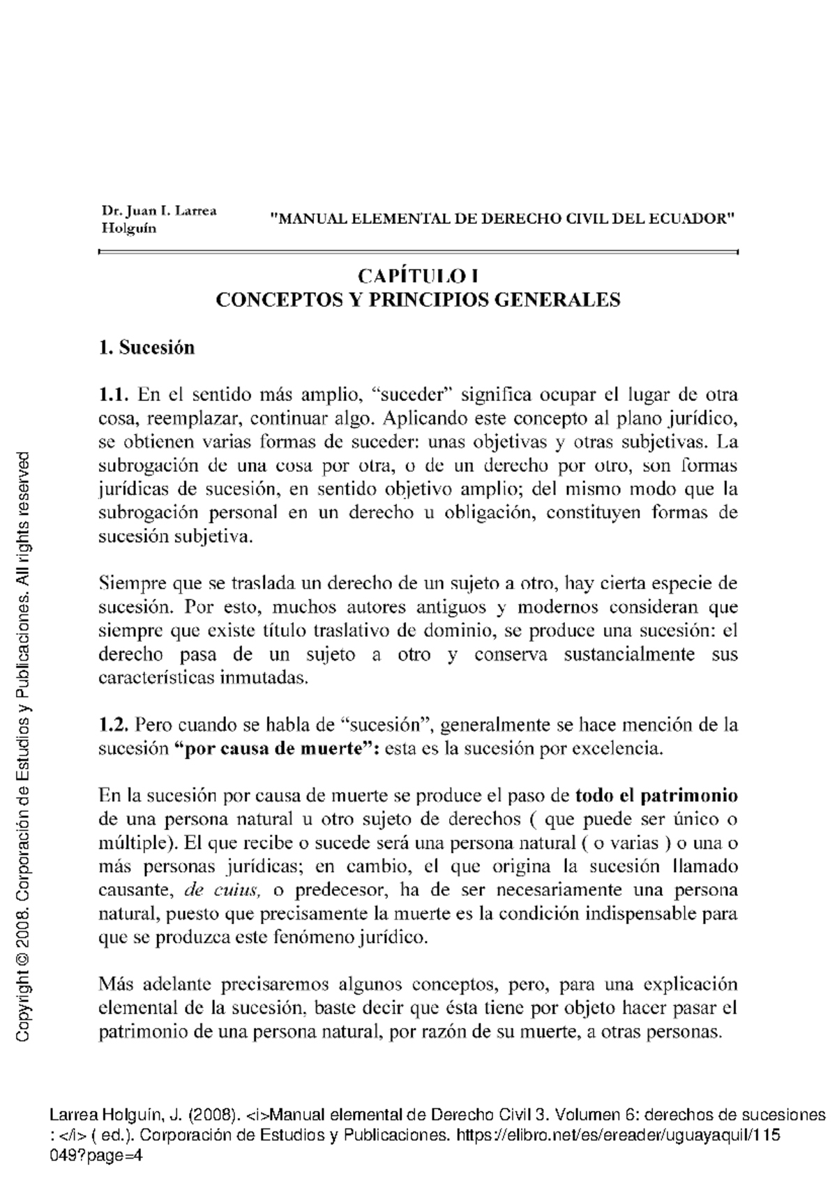 Manual Elemental de Derecho Civil 3: Volumen VI - Derechos de Sucesiones - Document Preview