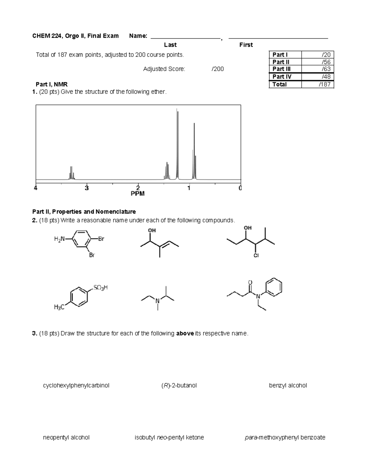 CHEM 224, Orgo II, Final Exam Review Notes - Studocu
