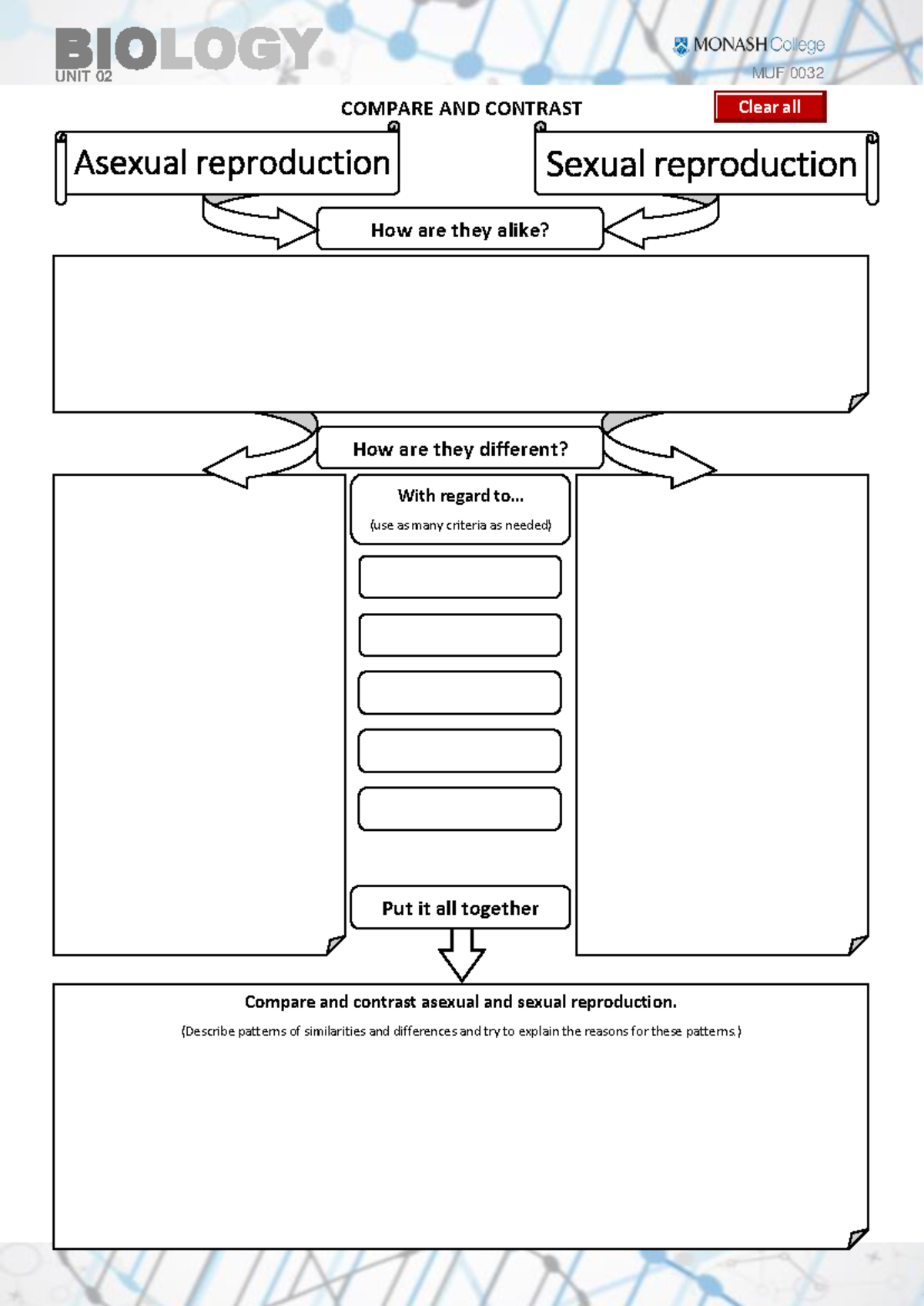 Compare and contrast Reproduction - MUFY biology - BIOLOGY UNIT 02 MUF ...