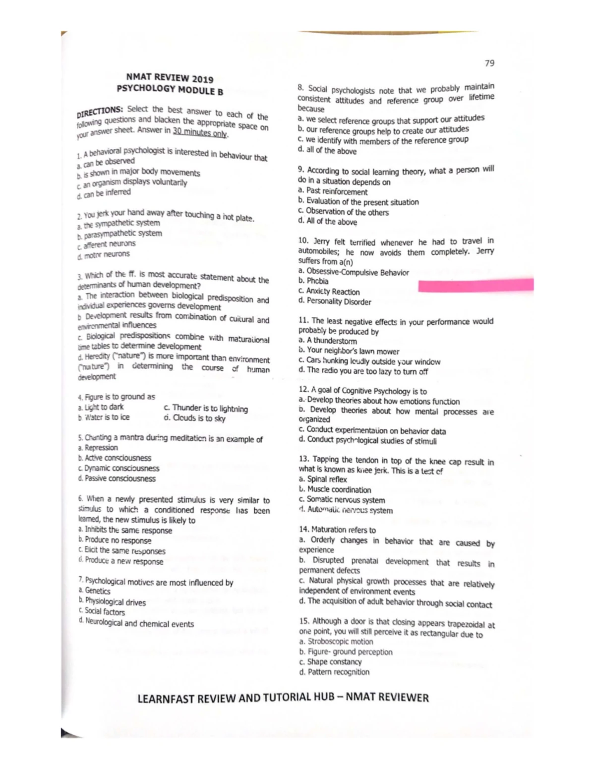 NMAT REVIEW 2019 PHYSICS MODULE B STUDY GUIDE - Studocu