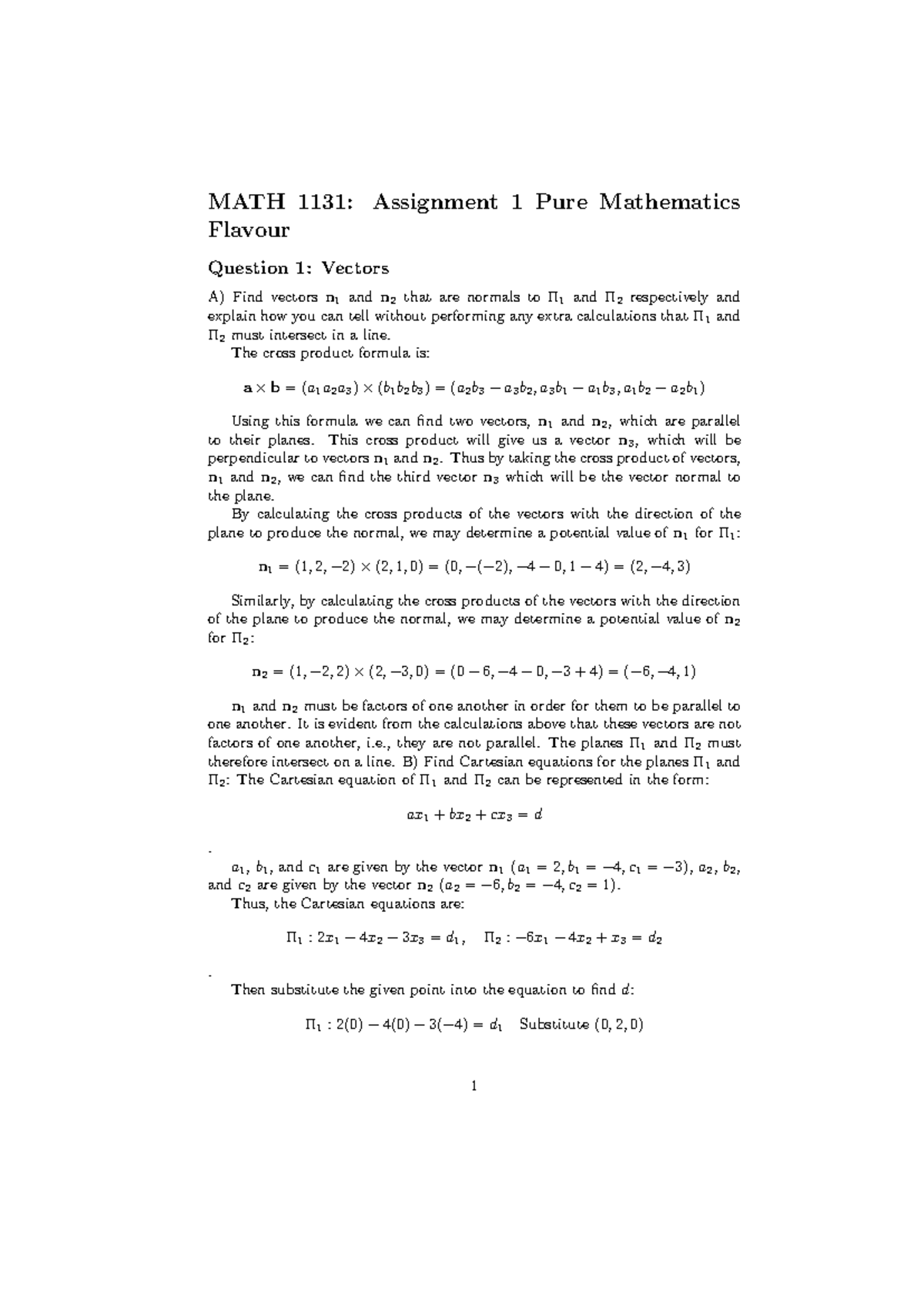 MATH1131 Assignment 1 - 2024 Term 1 - Pure Mathematics Analysis - Studocu
