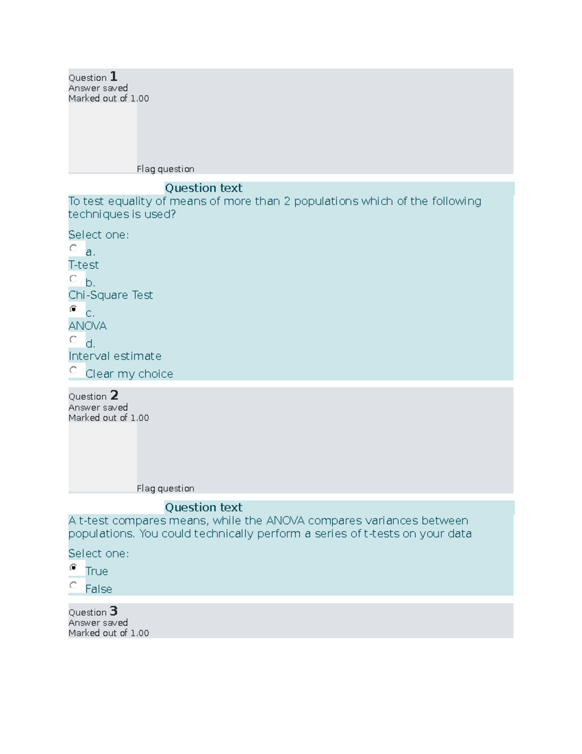 Quantitative Methods FQ2: ANOVA and T-Test Exam Questions - Studocu
