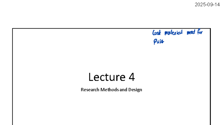 Lecture 4 - Research Methods & Design (PSY 101) Overview - Studocu