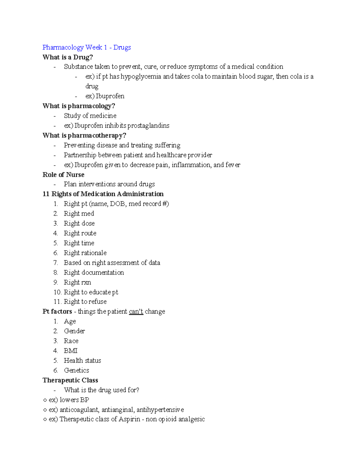 Pharm 101 Final Exam Study Guide: Key Concepts in Pharmacology - Studocu