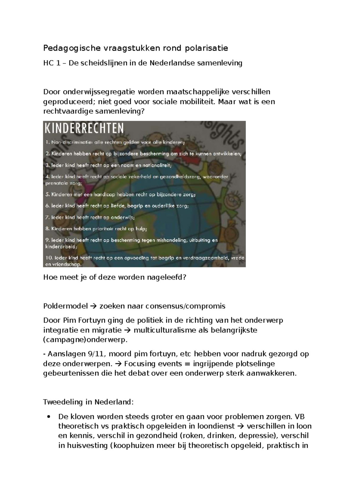 PVRP HC 1 - Pedagogische Vraagstukken en Polarisatie in NL - Studeersnel