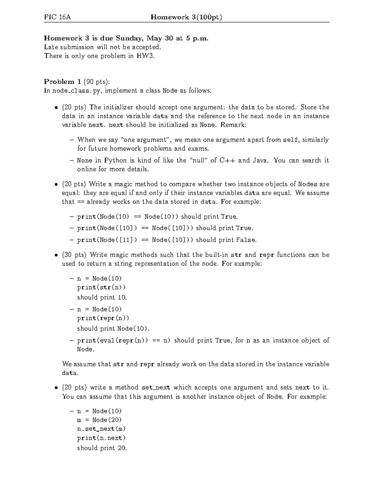 PIC 16A Homework 3: Implementing Node Class in Python - Studocu