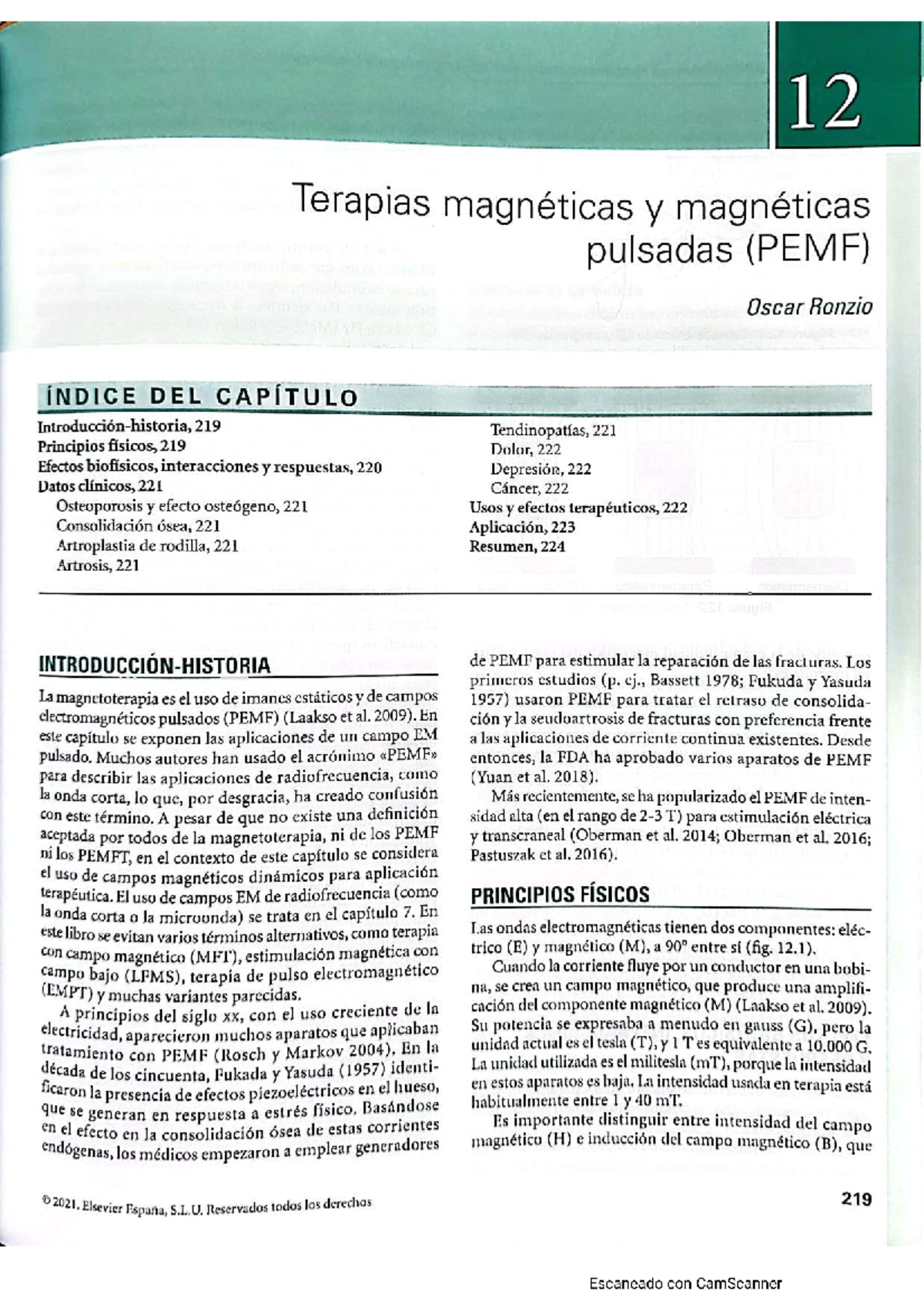 Capítulo 12: Terapias Magnéticas y Pulsadas (PEMF) - Oscar Ronzio - Studocu