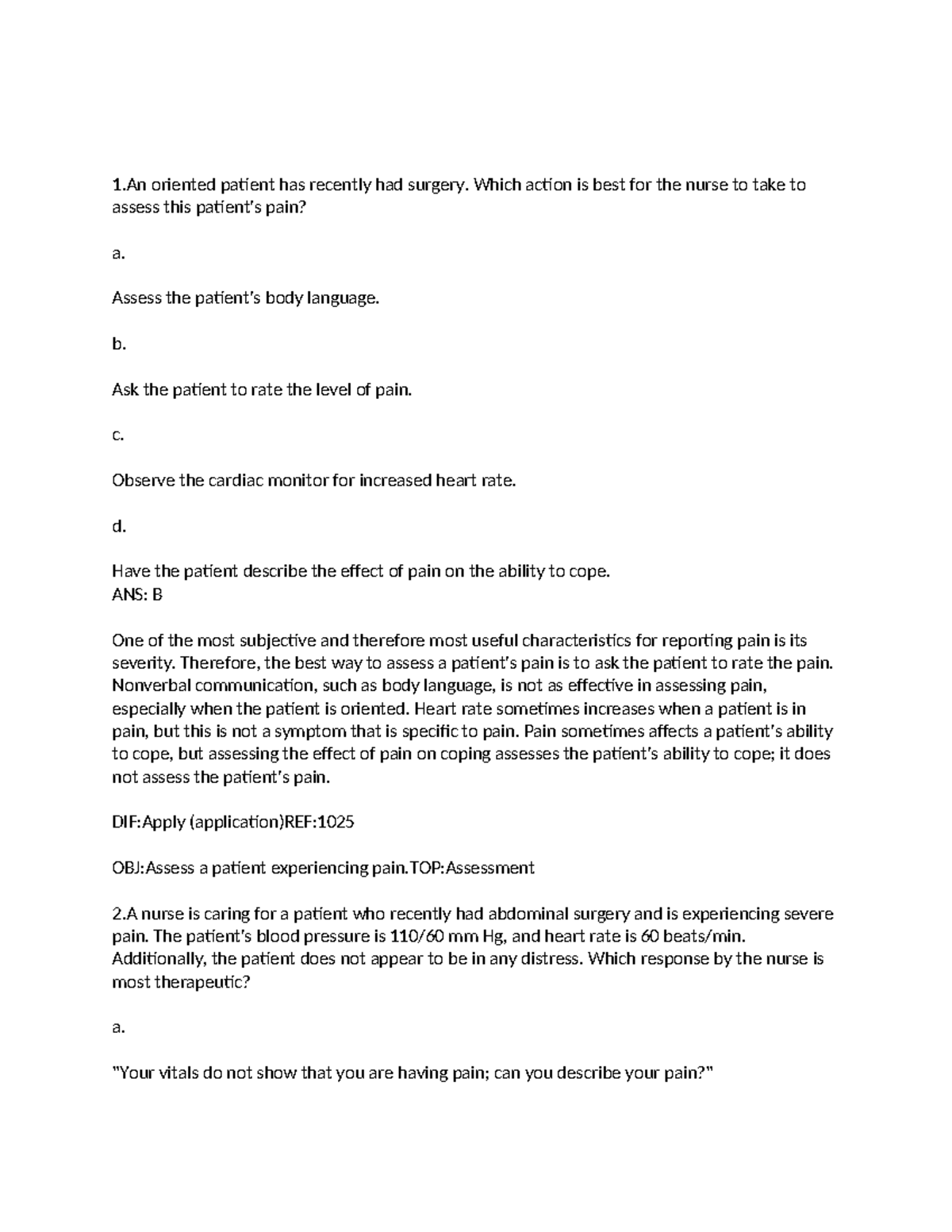 Chapter 44 Foundations: Pain Assessment and Management Strategies - Studocu