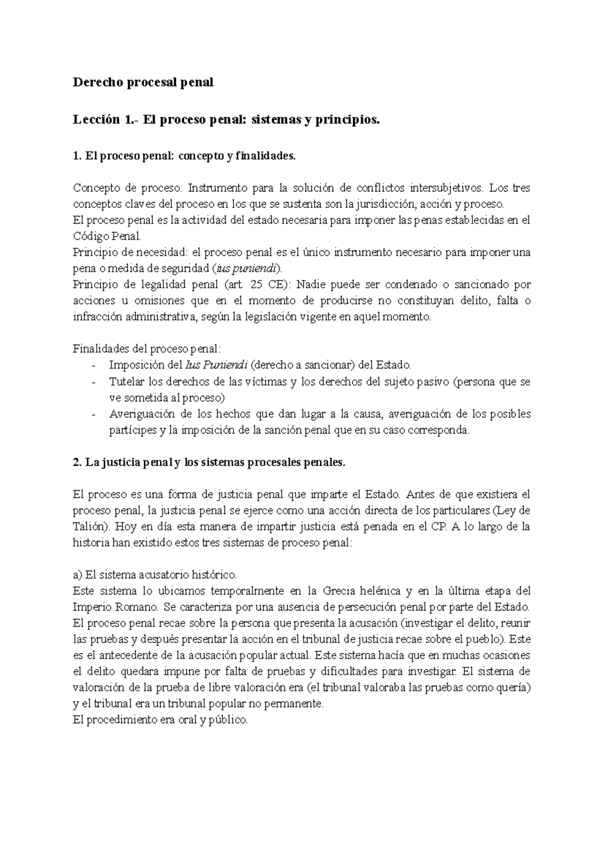 Derecho Procesal Penal: Lección sobre el Proceso Penal y sus Principios ...