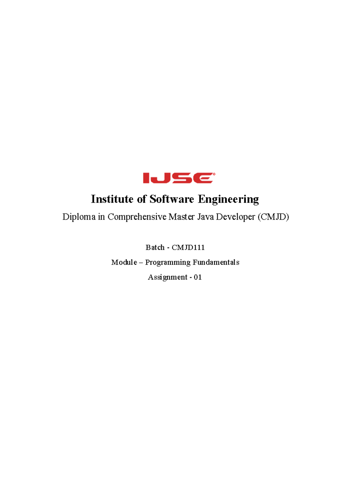 Java CMJD Assignment 01: Programming Fundamentals Fill-in-the-Blanks ...