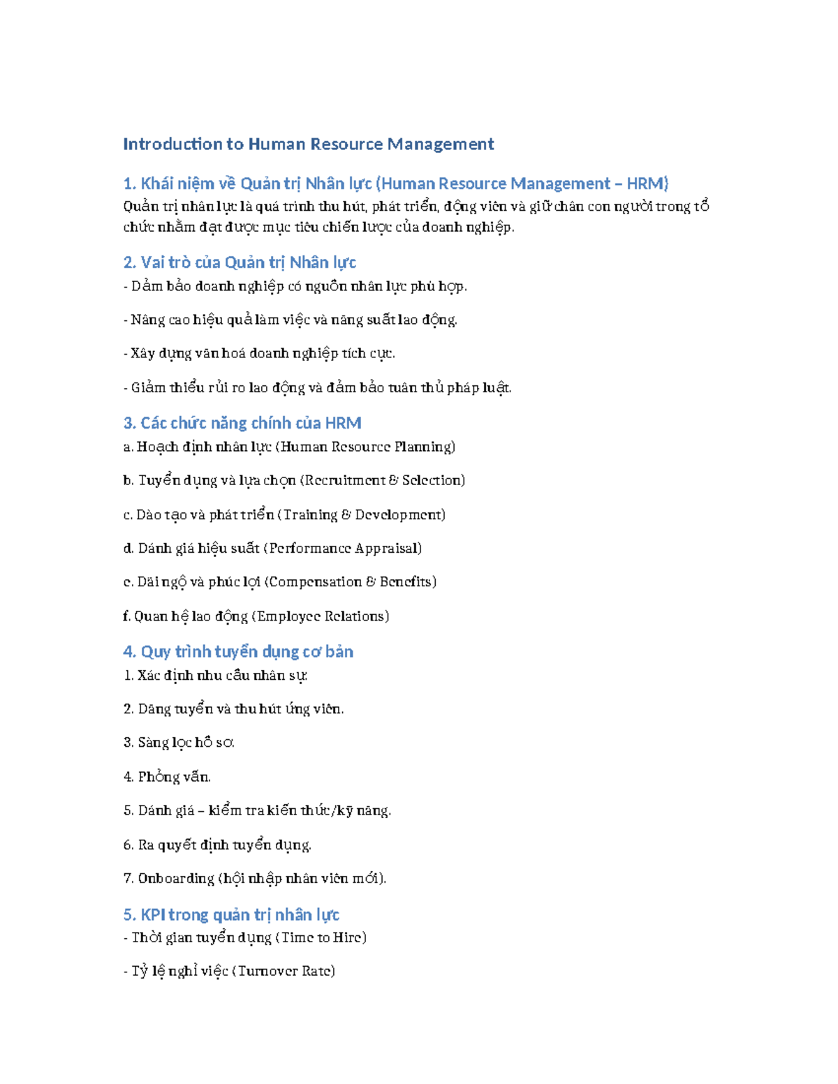 HRM 101: Comprehensive Study Notes on Human Resource Management - Studocu