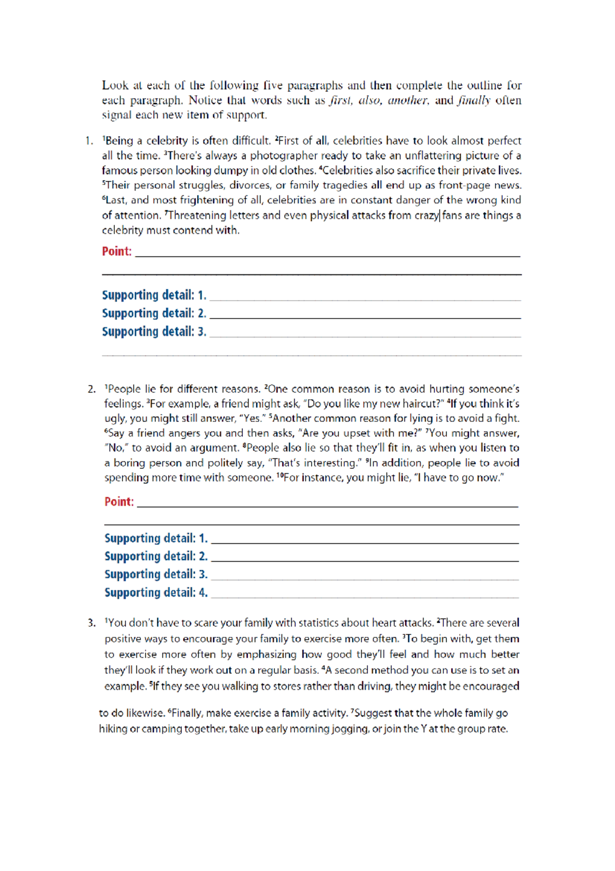 Enhancing Topic Sentences and Supporting Details: An Exercise Guide ...