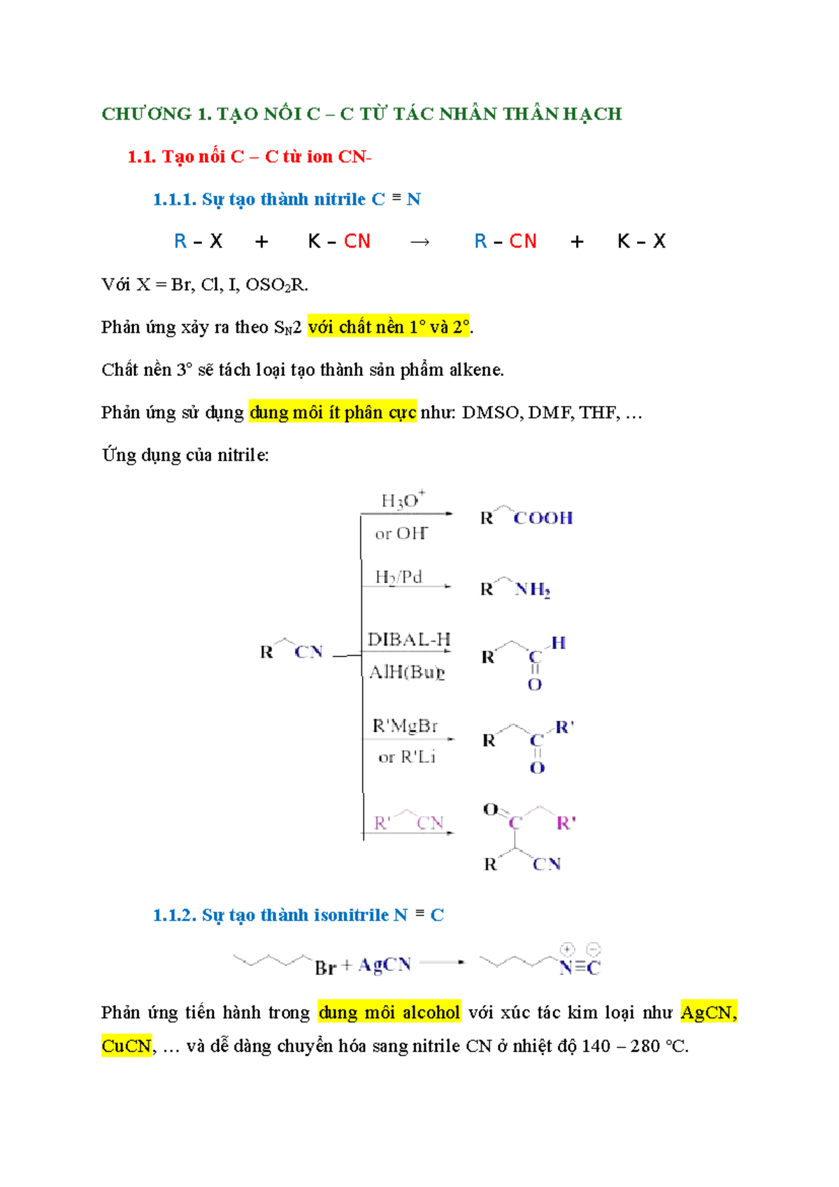 TỔNG HỢP HỮU CƠ - CHƯƠNG 1 ĐẾN CHƯƠNG 6: TÓM TẮT VÀ BÀI TẬP VẬN DỤNG - Document Preview
