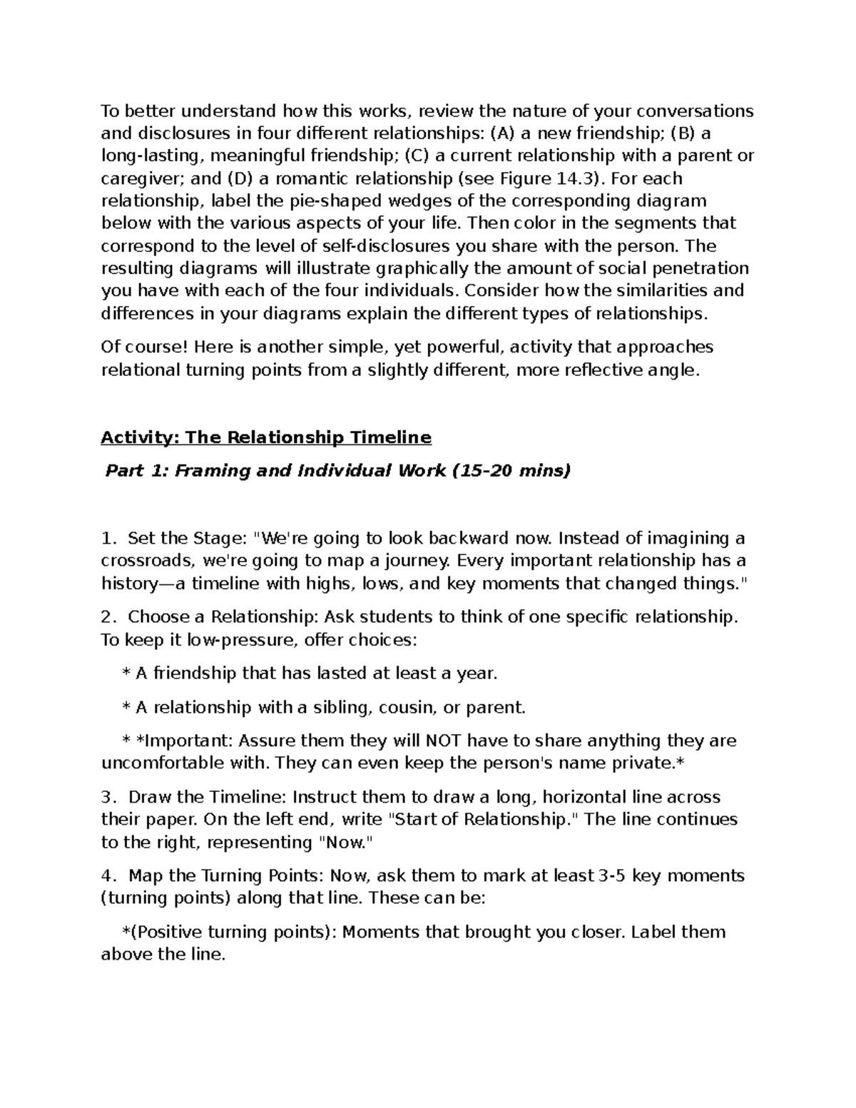 Relational Turning Points Activities: Understanding Connections in ...