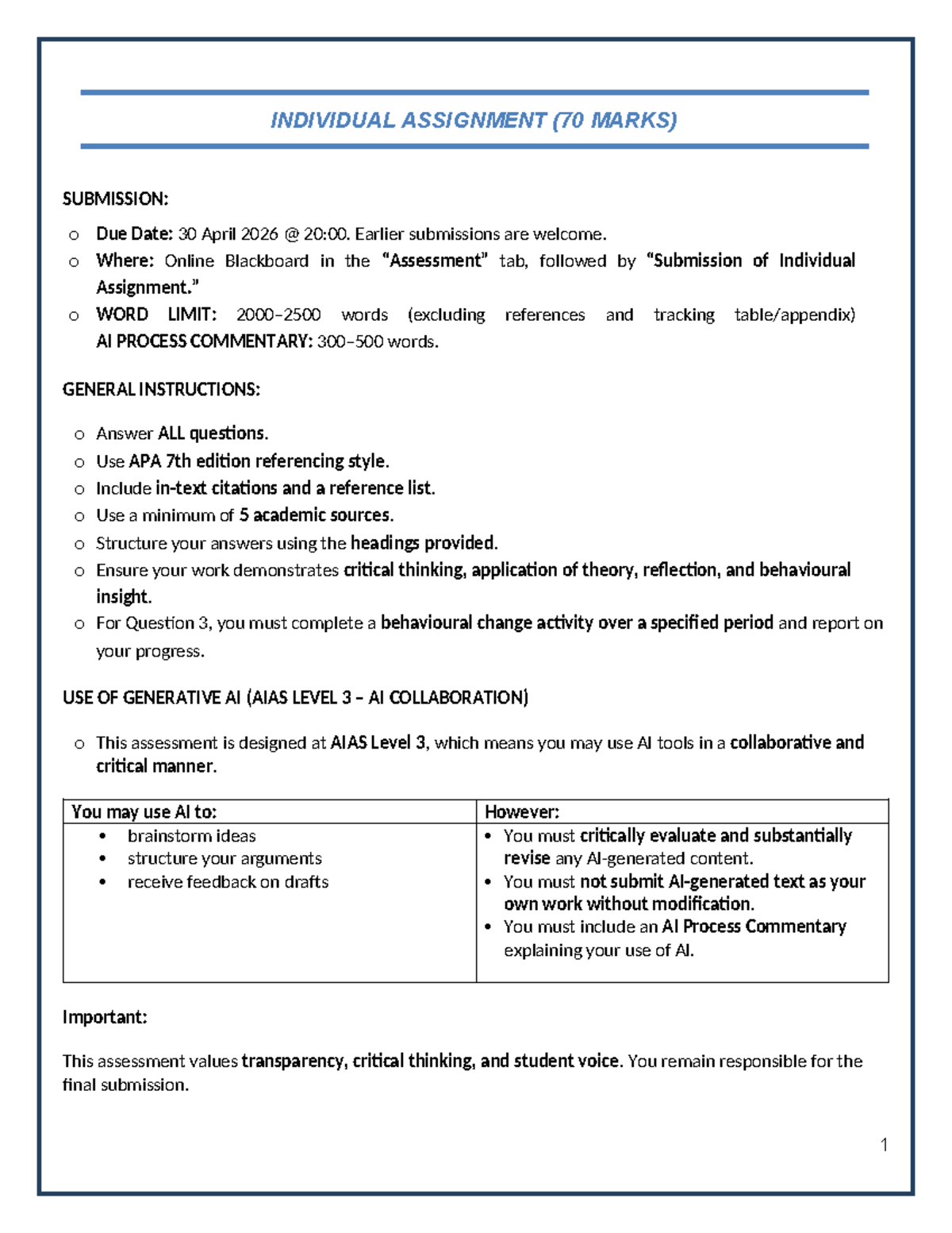 ECAP2614 Individual Assignment: Career Analysis & Behaviour Change ...