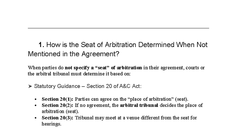 Territorial Jurisdiction in Arbitration: Key Cases & Principles (ARB ...