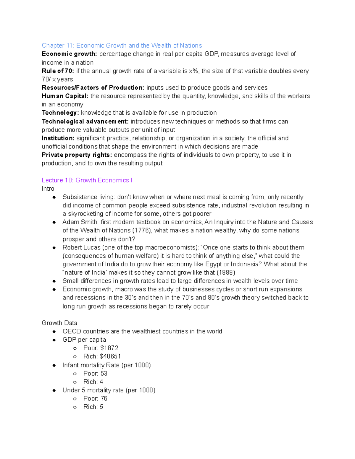 Test 2 Review - Economic Growth and National Wealth Insights - Studocu