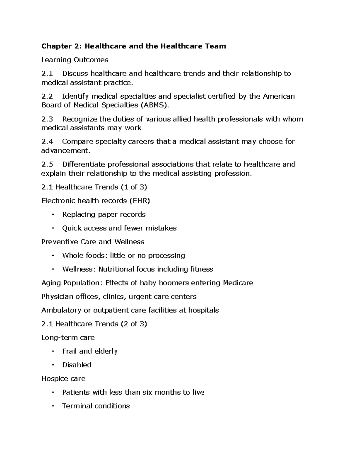 Chapter 2: Insights into Healthcare Trends and the Healthcare Team ...
