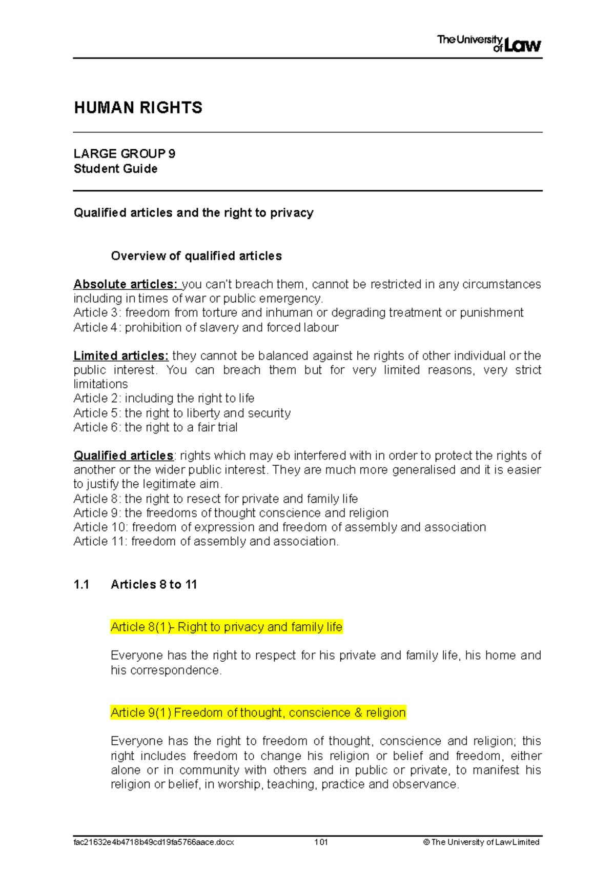 HR LG 9 - Level 6 - HUMAN RIGHTS LARGE GROUP 9 Student Guide Qualified ...