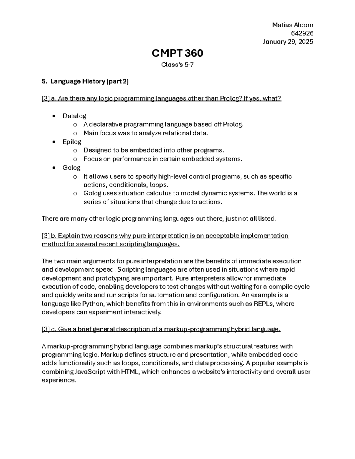 CMPT 360 assignment 3 - 90% - Matias Aldom 642926 January 29, 2025 CMPT ...