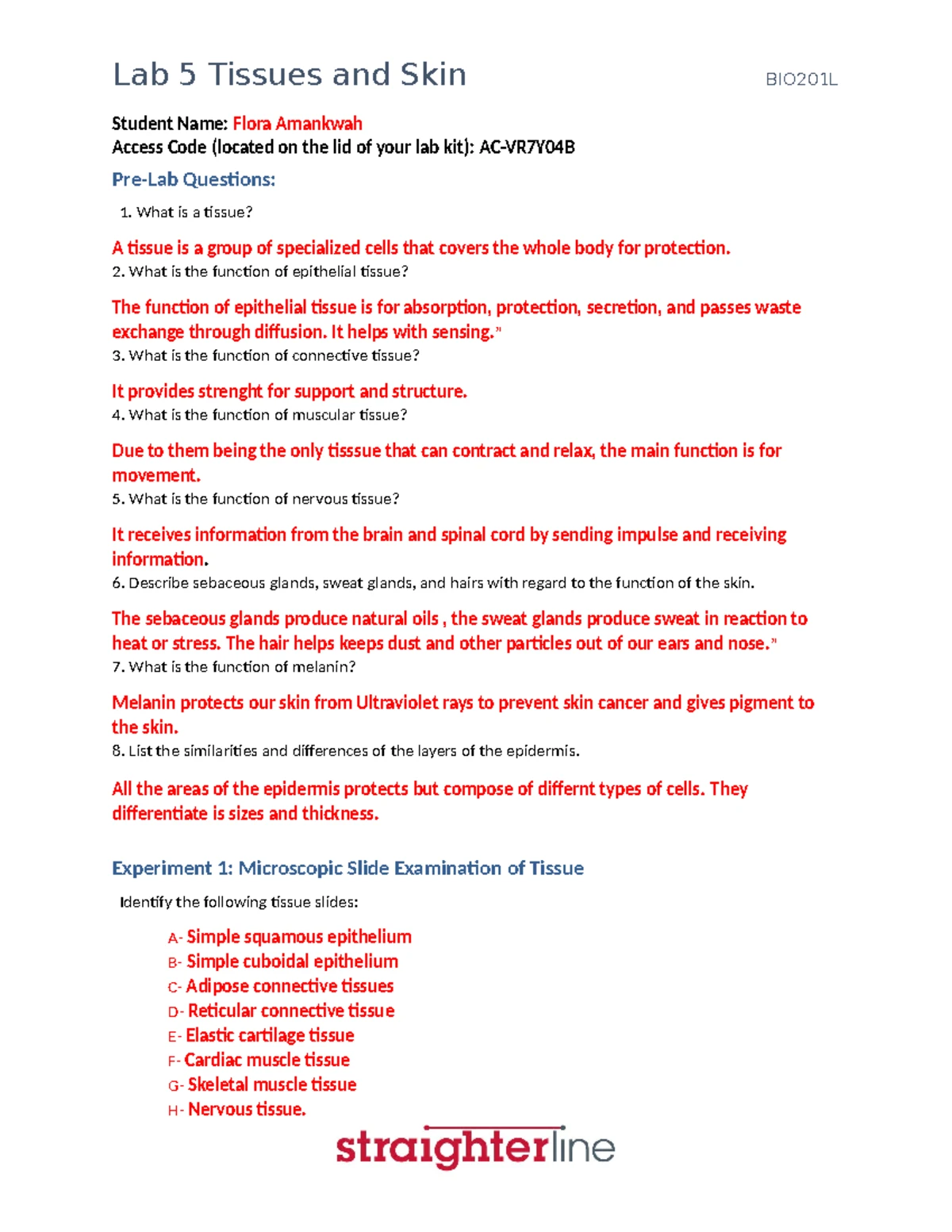BIO201 Lab 2 - Cell Structure and Function Worksheet - Studocu