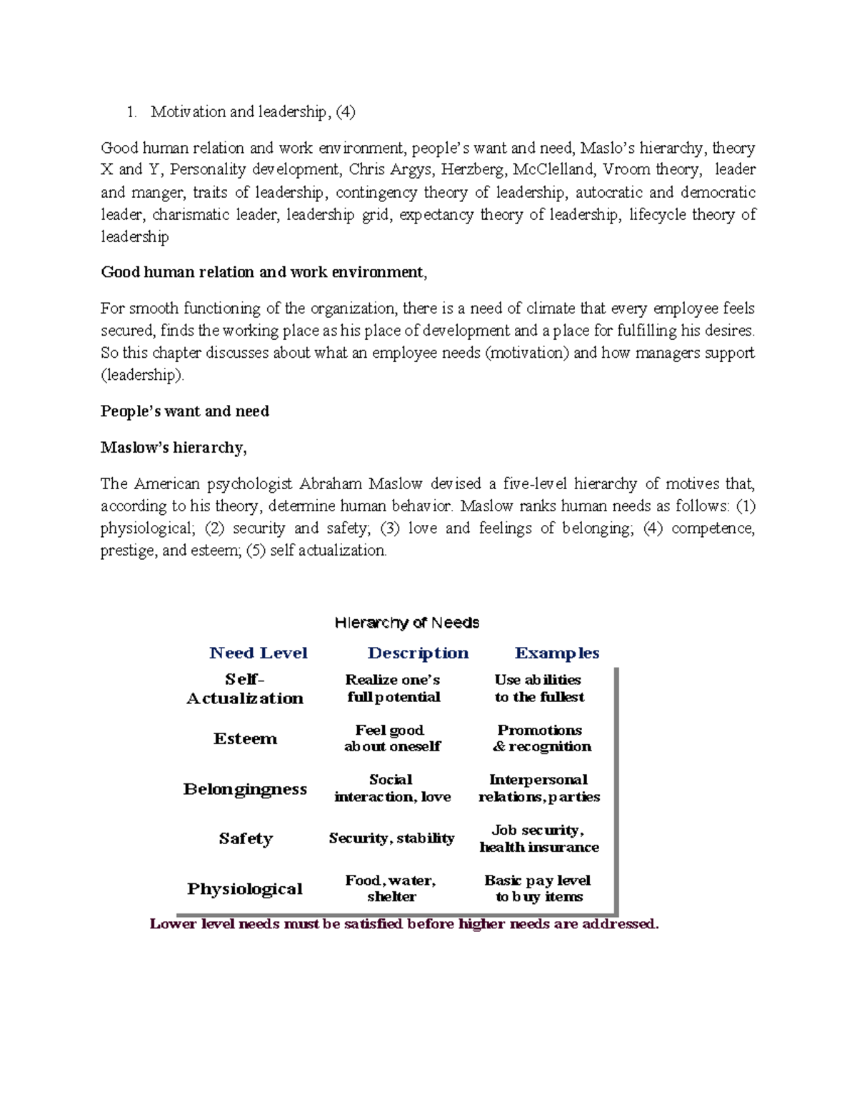 Unit 3: Motivation and Leadership Theories in Organizational Behavior ...