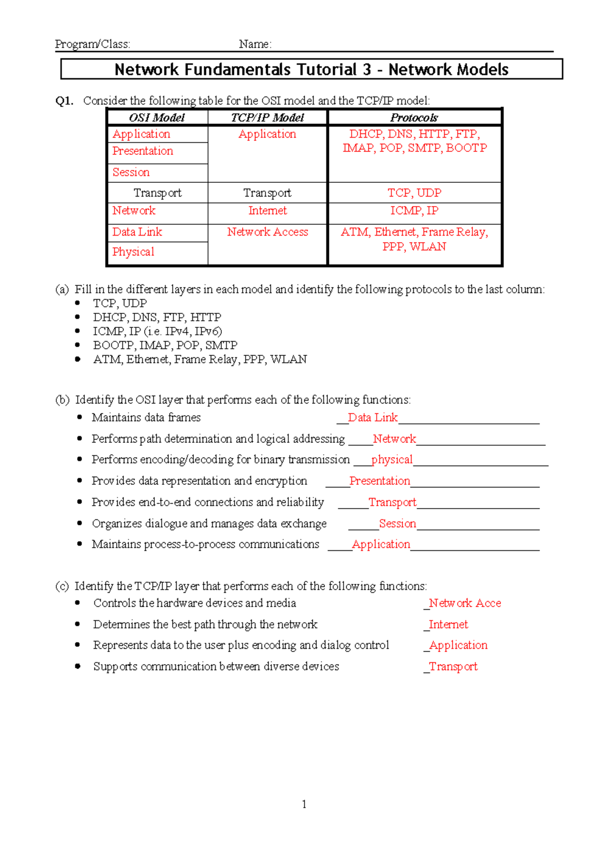 T3-Models - T3-Models - Program/Class: Name: Network Fundamentals ...