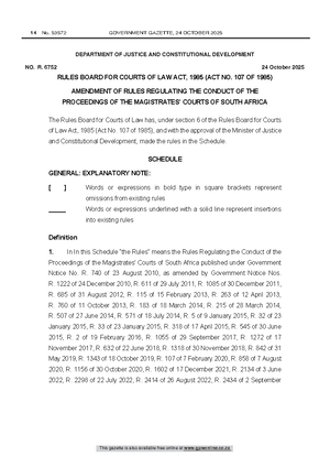 53572 GOVERNMENT GAZETTE: Amendment of Court Rules - 24 Oct 2025