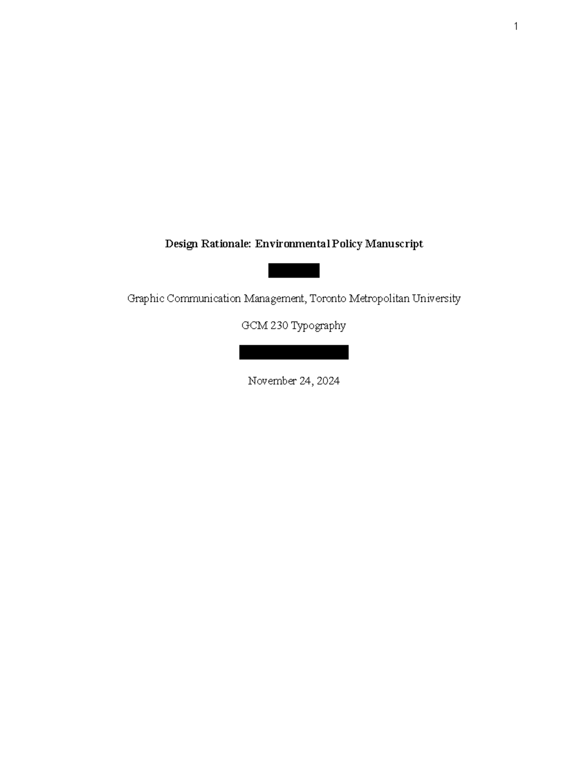 GCM230 F24 Project#3 Environmental Policy Design Rationale - Studocu