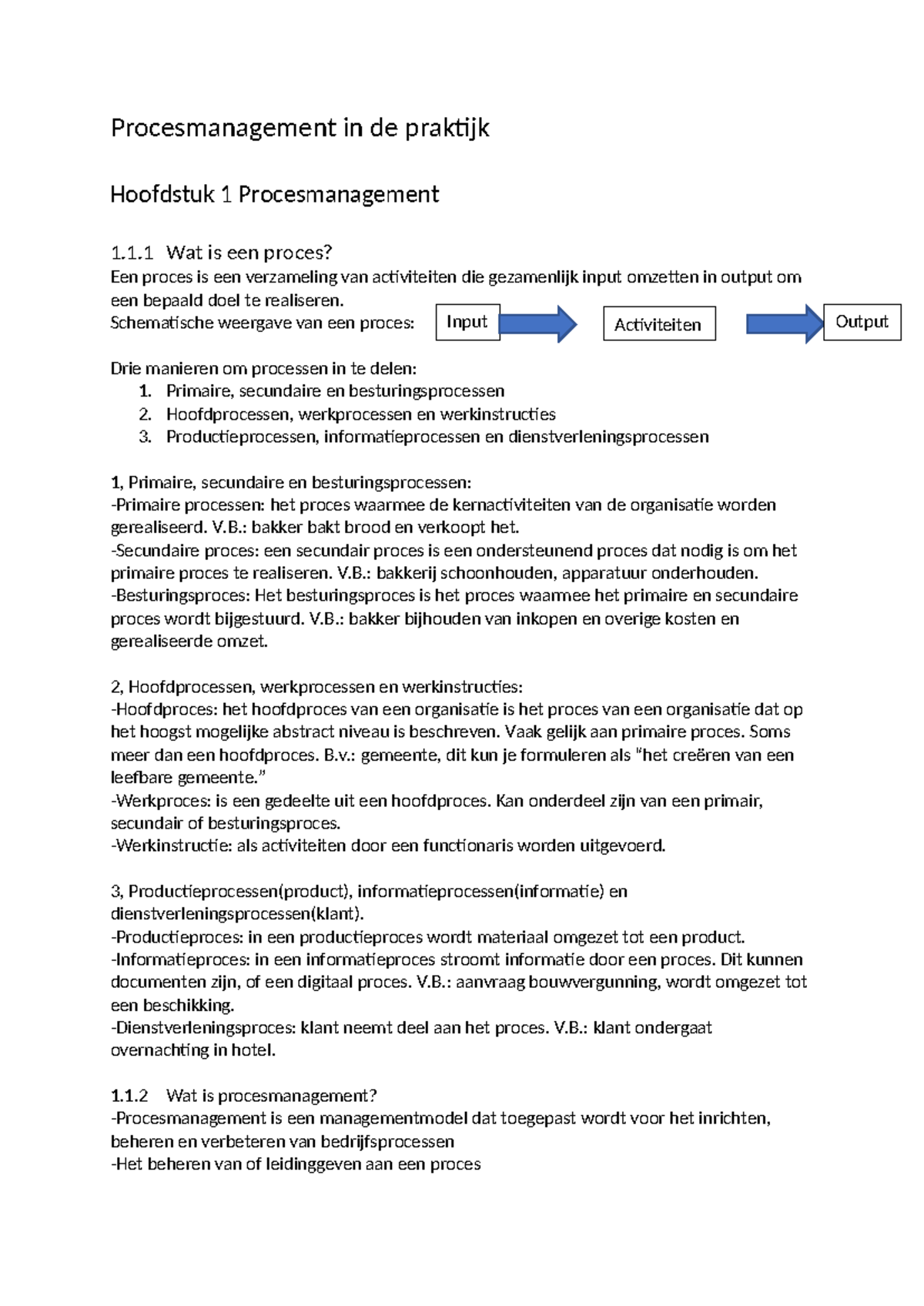 Procesmanagement in de Praktijk: Samenvatting en Kernconcepten ...
