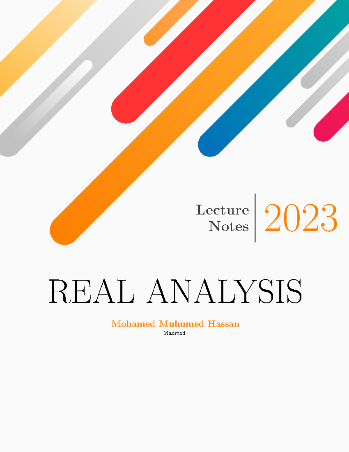 Real Analysis Lecture Notes - 2023 Overview - Studocu