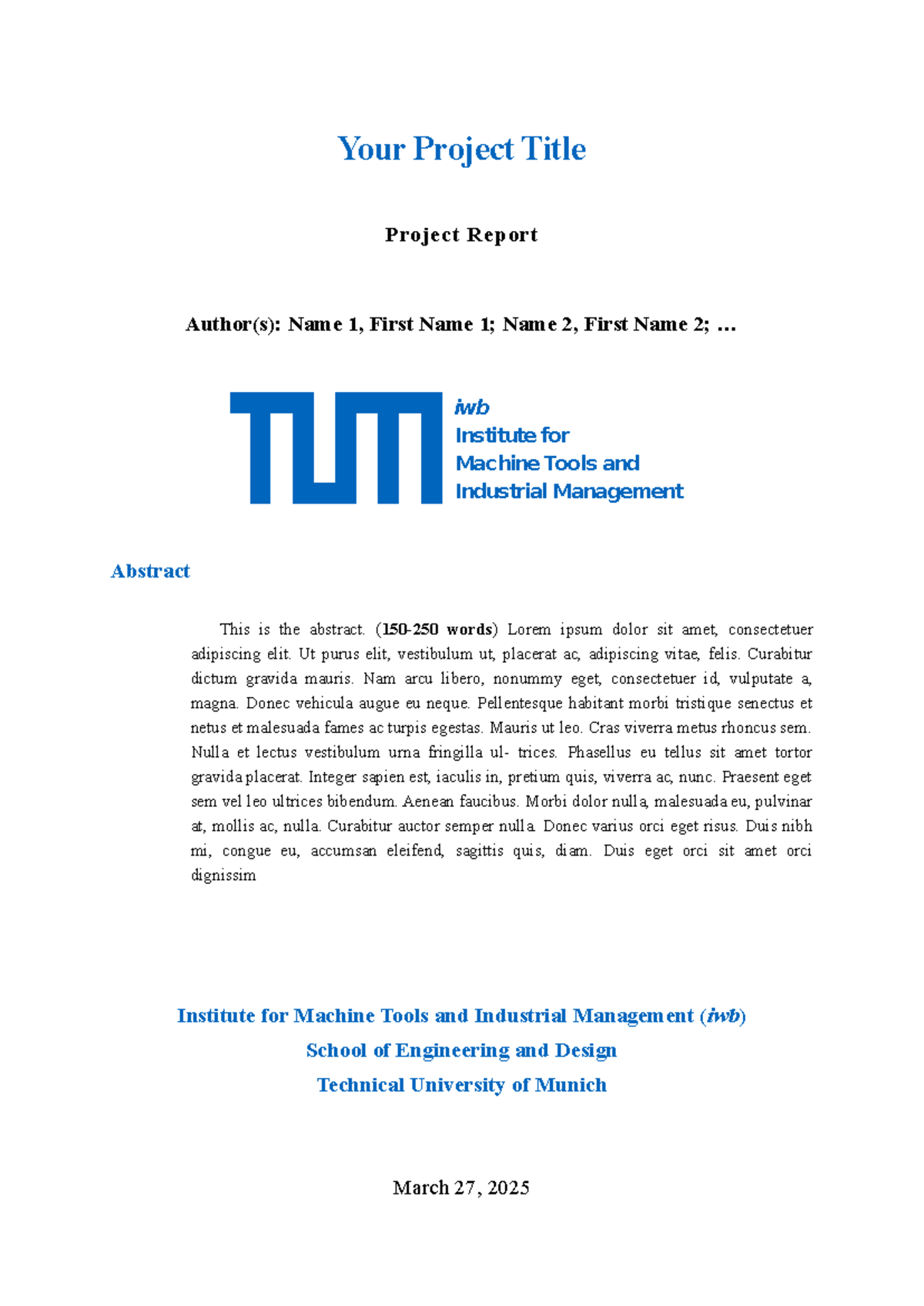 Project Report on AI in Production Engineering (iwb) - Studocu