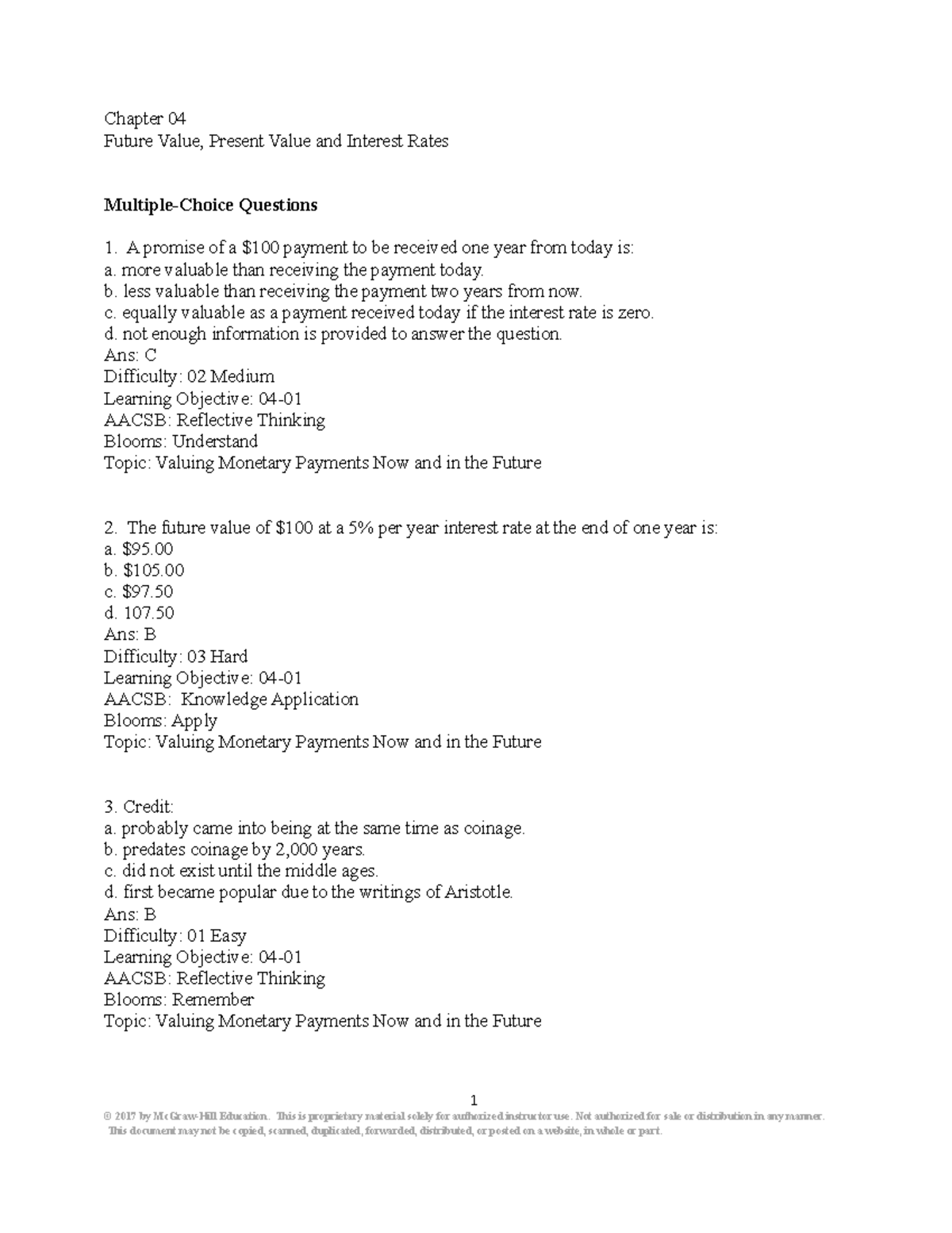 Cecchetti 5e Chapter 04 Test Bank: Future & Present Value Concepts ...