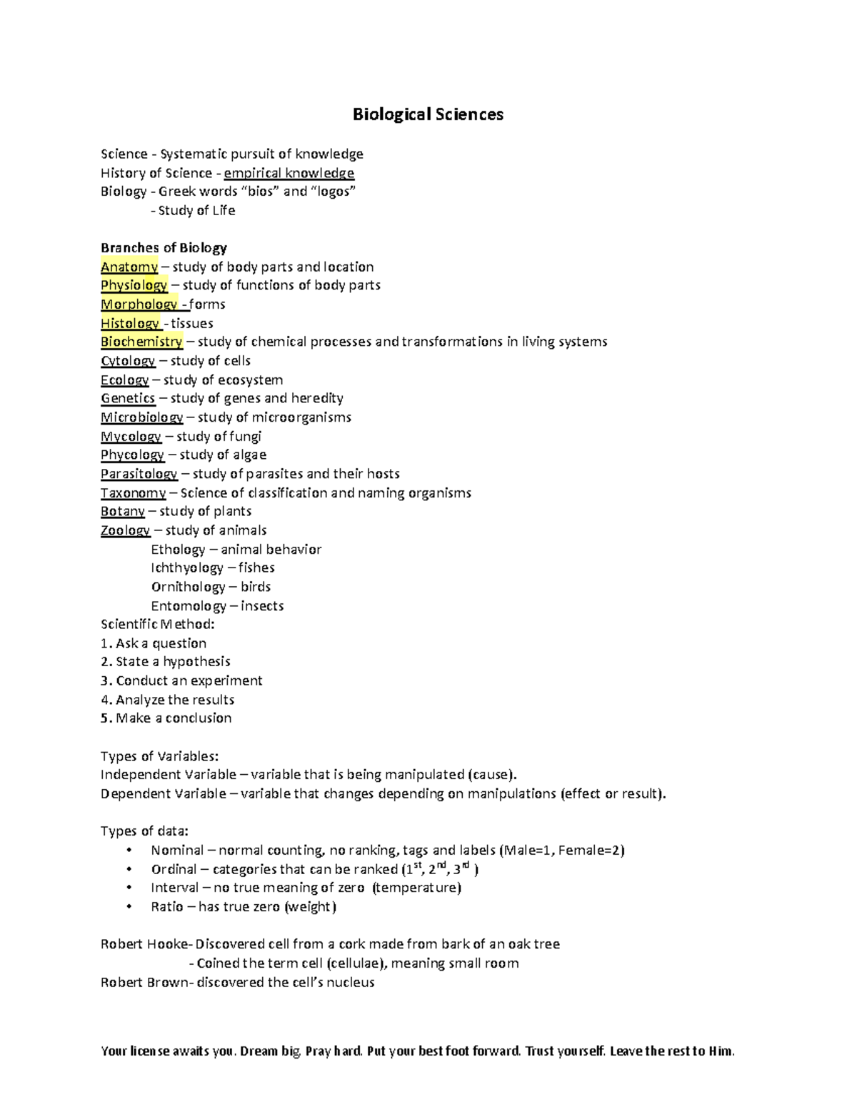 LET Gen Ed Bio Sci Summary Notes: Key Concepts and Terms - Studocu