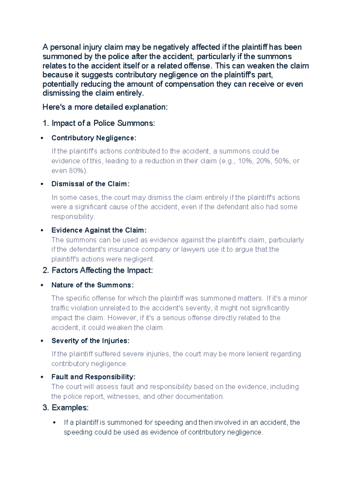 Liability Overview 2025: Impact of Police Summons on Injury Claims ...