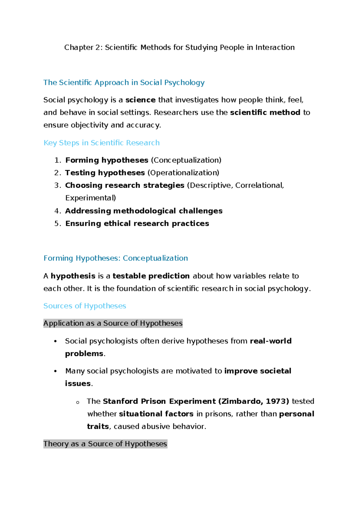 Chapter 2: Scientific Methods in Social Psychology (PSY 101) - Studocu