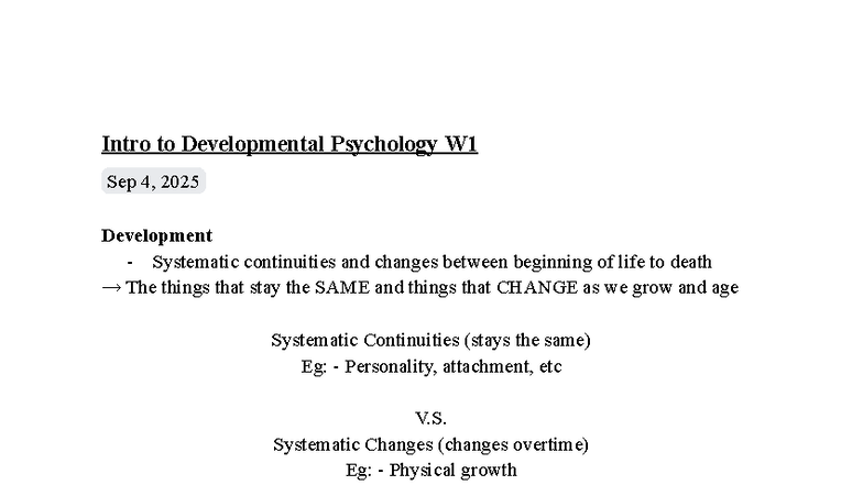 PSYB20 Developmental Psychology Notes: Key Concepts & Theories - Studocu