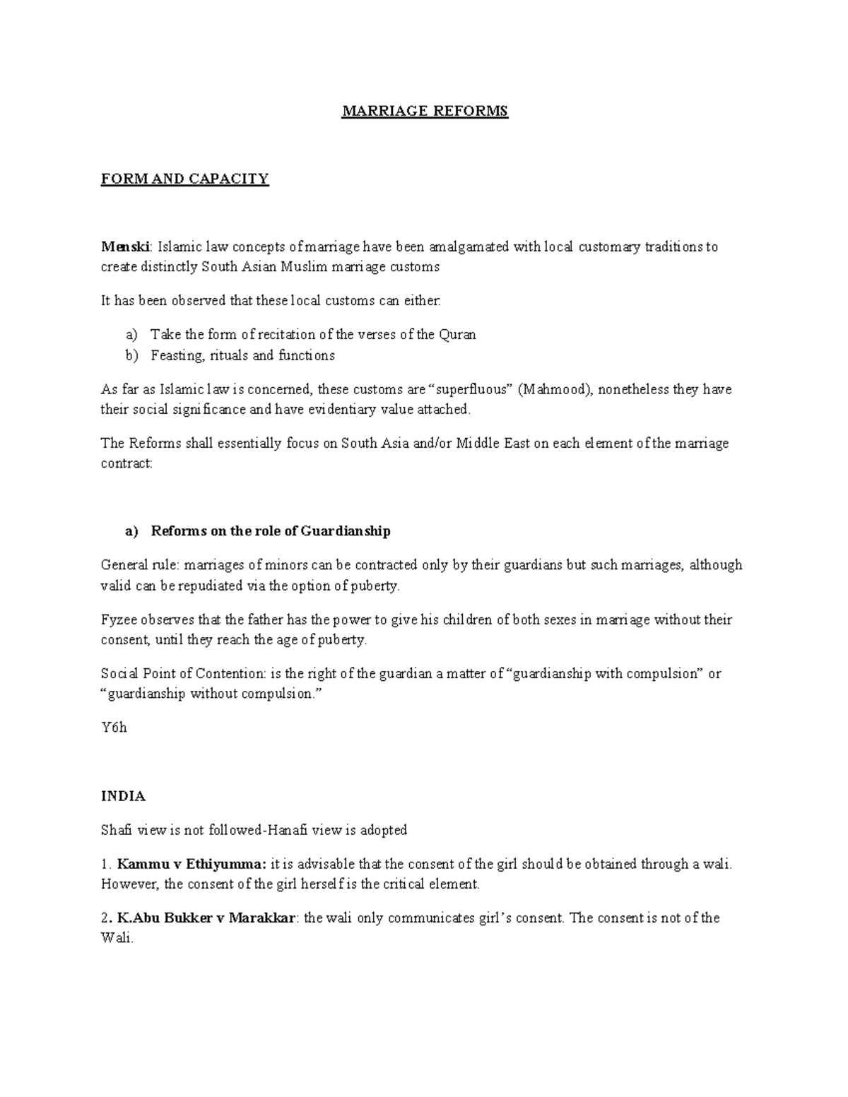 Chapter 6 - Reforms on Islamic Marriage Laws in South Asia (2425) - Studocu