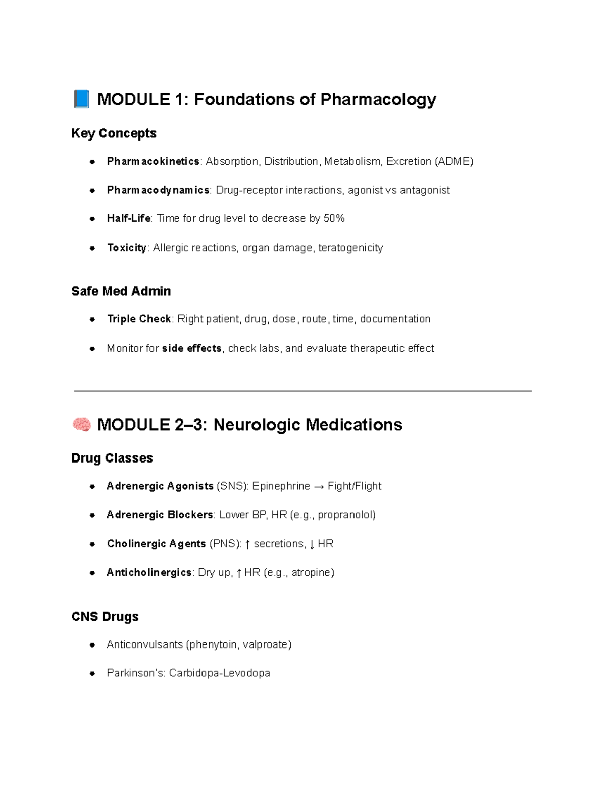 Final Exam Study Notes: Pharmacology Foundations & Key Concepts - Studocu